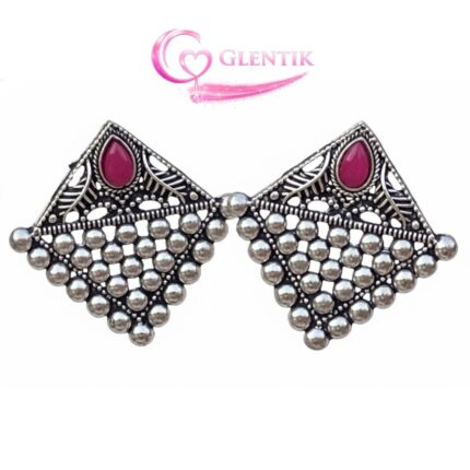 Jaipuri Kundan Oxidized Studs Earrings. GLENTIK – Wrapped in Love ❤️.