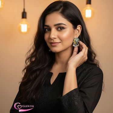 Jaipuri Round Kundan Studded Pearl Drop Earrings. GLENTIK – Wrapped in Love ❤️.