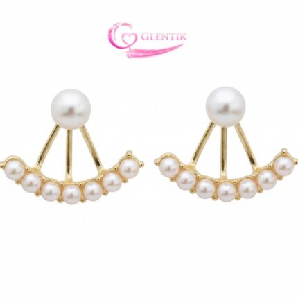Golden Pearl Studded Pearl Drop Earrings. GLENTIK – Wrapped in Love ❤️.