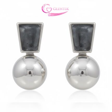 Marble Studs With Silver Ball Drop Earrings. GLENTIK – Wrapped in Love ❤️.