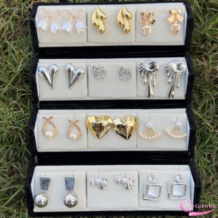 GLENTIK – Wrapped in Love ❤️. 12 Pair Oxidised Earring Gift Set Affordable. Perfect for Gifting.