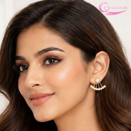 Golden Pearl Studded Pearl Drop Earrings. GLENTIK – Wrapped in Love ❤️.