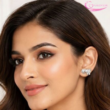 Silver Bow Pearl Earrings. GLENTIK – Wrapped in Love ❤️.