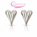 Silver Heart Bloom Stud Earrings. GLENTIK-Wrapped in Love.
